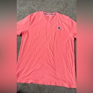 Express Men's Coral V-Neck Tee
